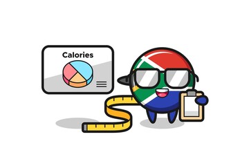Illustration of south africa mascot as a dietitian