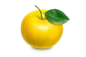 yellow apple koukou isolated on white background.