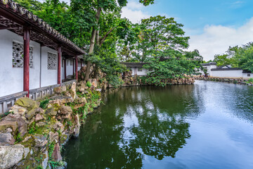 Outdoor Jiangnan classical garden natural scenery
