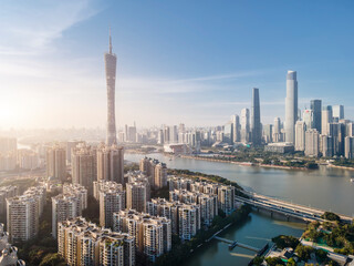 aerial photography guangzhou city architecture landscape skyline