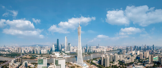 aerial photography guangzhou city architecture landscape skyline