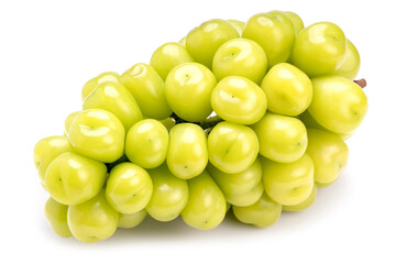 Fresh Organic Shine Muscat, Green Grapes isolated on white background with clipping path.	
