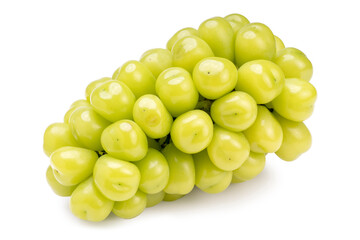 Fresh Organic Shine Muscat, Green Grapes isolated on white background with clipping path.	
