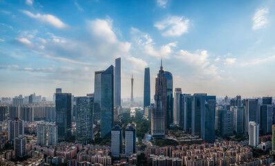 Fototapeta na wymiar aerial photography guangzhou city architecture landscape skyline