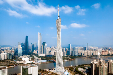 aerial photography guangzhou city architecture landscape skyline
