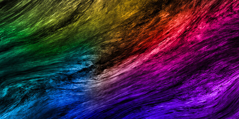 Abstract colorful brush stroke grunge paint background spectrum light on black background