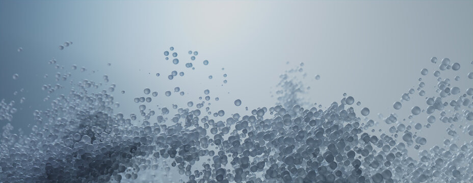 Futuristic Pharmaceutical concept with Grey Bubbles.