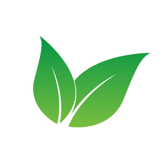 GRENN Leaf vector icon logo. Vegan leaf in fresh green eco flat symbol design, herbal icon simple shape template.