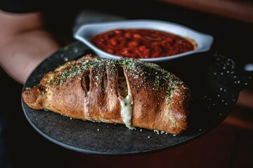 Our Calzones are made with fresh Ricotta and Mozzarella Cheeses, your choice of fillings, and a side of marinara sauce!
