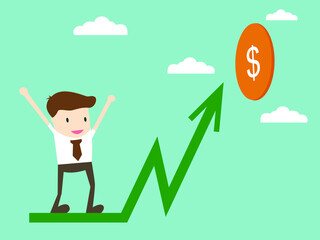 Make money online with business illustration concept