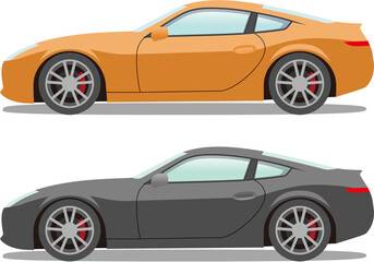 Plakat Sport car orange black vector illustration