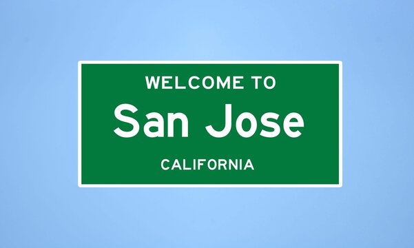 San Jose, California City Limit Sign. Town Sign From The USA.