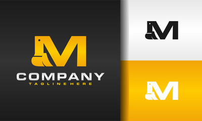 letter M excavator logo © Hasim