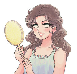 懐かしい少女漫画風・鼻の下の産毛に驚く女性