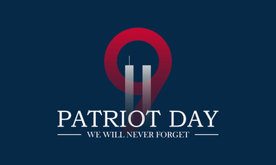 Patriot Day. Memory of September 11 9/11 USA. Vector template for banner, card, poster, background.