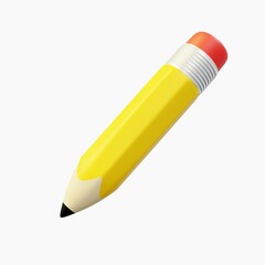 3D Pencil render image, back to school image theme