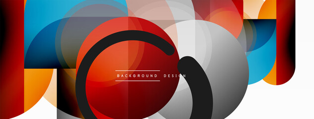 Fototapeta premium Round triangle shapes lines and circles. Geometric vector illustration for wallpaper banner background or landing page