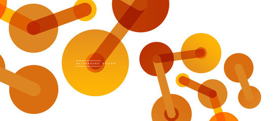 Line points connections geometric abstract background. Circles connected by lines. Trendy techno business template for wallpaper, banner, background or landing
