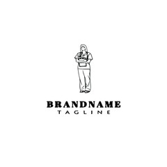 nurse logo cartoon template icon design black vector illustration