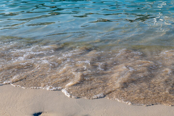 wet sand on the beach by the sea