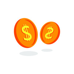 dollar icon on white