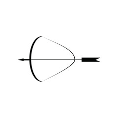 arrow weapon icon in black on white background