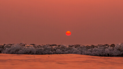 Beautiful sunset at sea shore of Coastal Maharashtra