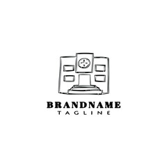 hospital logo cartoon icon design template black isolated vector