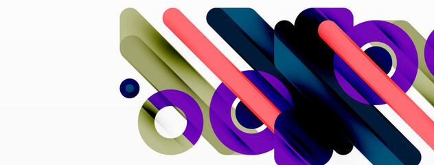 Lines geometric background. Stripes and rings composition business template for wallpaper, banner, background or landing