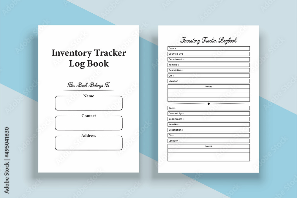 Poster inventory log book kdp interior. business daily inventory checker and product counter notebook templ