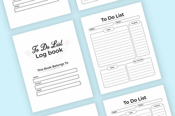 To-do list KDP interior log book. Business daily work planner and task tracker notebook interior. KDP interior journal. Daily work schedule and to-do list logbook template. Worklist journal interior.