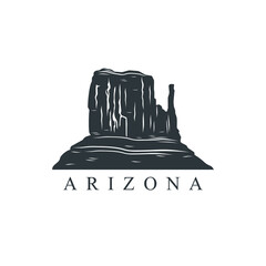 illustration of arizona landmark, vector art.