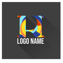 HR curved colorful logo Design