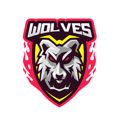 Wolves esport logo template