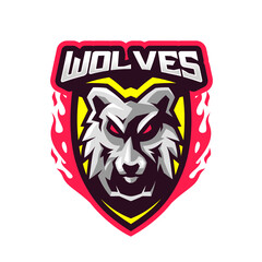 Wolves esport logo template