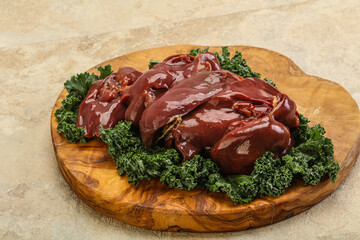 Raw chicken liver for cooking