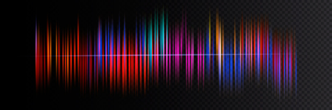 Abstract vector element for music design with equalizer. Dynamic line with dots on a dark background.