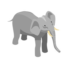Safari Elephant Isometric Composition