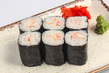 Japanese roll with prawn and rice