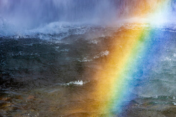善五郎の滝にかかる虹