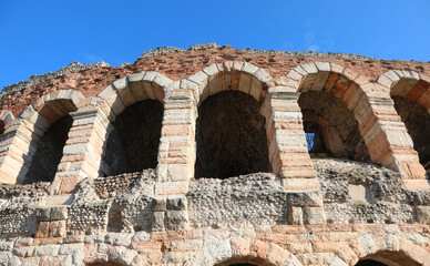 Detail of famous Arena an Ancient Roman Buidling