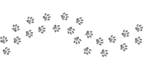 Paw footprint of animal. Cat track for backgrounds, patterns, design, greeting cards, child prints and etc. Vector illustration