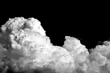 beautiful white clouds element, isolated on black background.