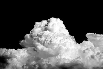 beautiful white clouds element, isolated on black background.