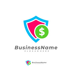 Money Shield logo vector template, Creative Money logo design concepts
