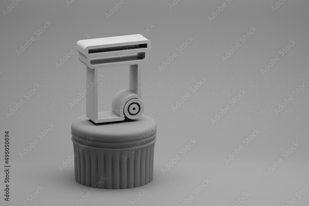 Leinwandbilder beautiful abstract illustrations recycle symbol icons on a column stand and wonderful background. 3d