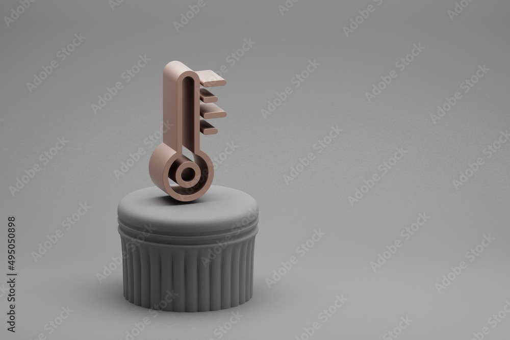 Fototapete Beautiful abstract illustrations Thermometer symbol icons on a column stand and wonderful background. 3d rendering illustration. Background pattern for design. Save Ecological.