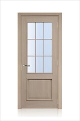 the door in the house with a beautiful handle. it's nice to open and close the door. modern design, expensive and beautiful door fittings