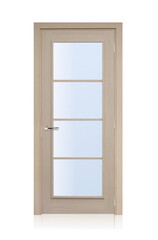 the door in the house with a beautiful handle. it's nice to open and close the door. modern design, expensive and beautiful door fittings