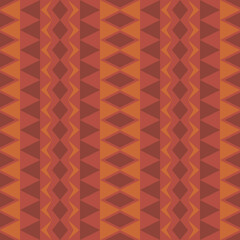 Vector vintage Morocco red color small ethnic rhombus triangle geometric shape seamless pattern background. Use for fabric, textile, interior decoration elements, upholstery, wrapping.